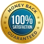 100% satisfaction money-back roundel seal