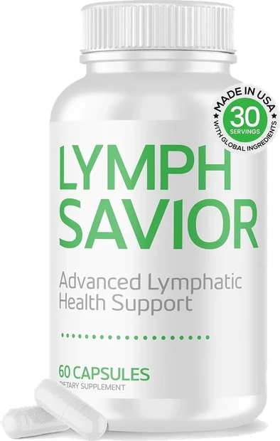 Lymph Savior single bottle, 1 white bottle of 60 capsules